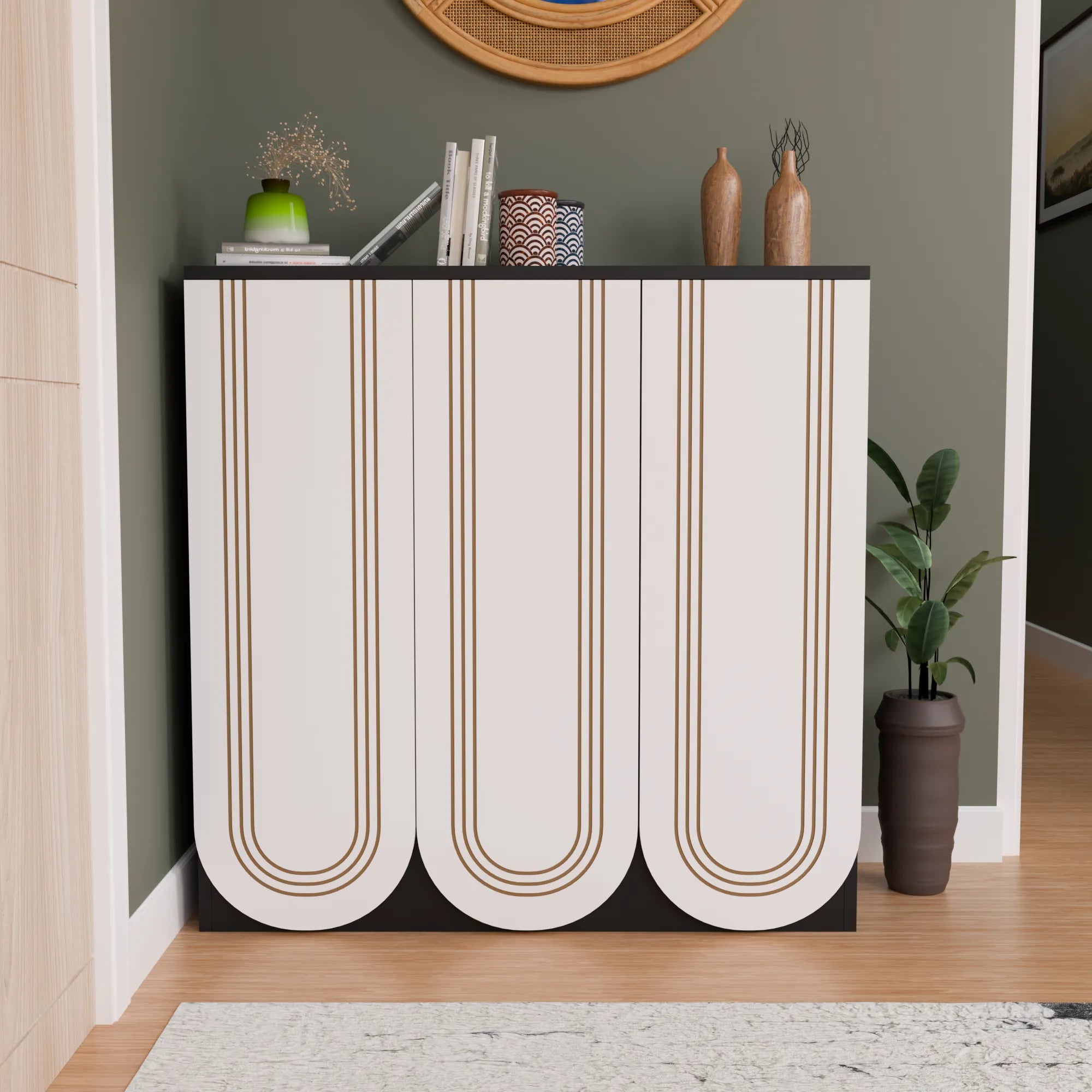 Floor Cabinet (Black And White)