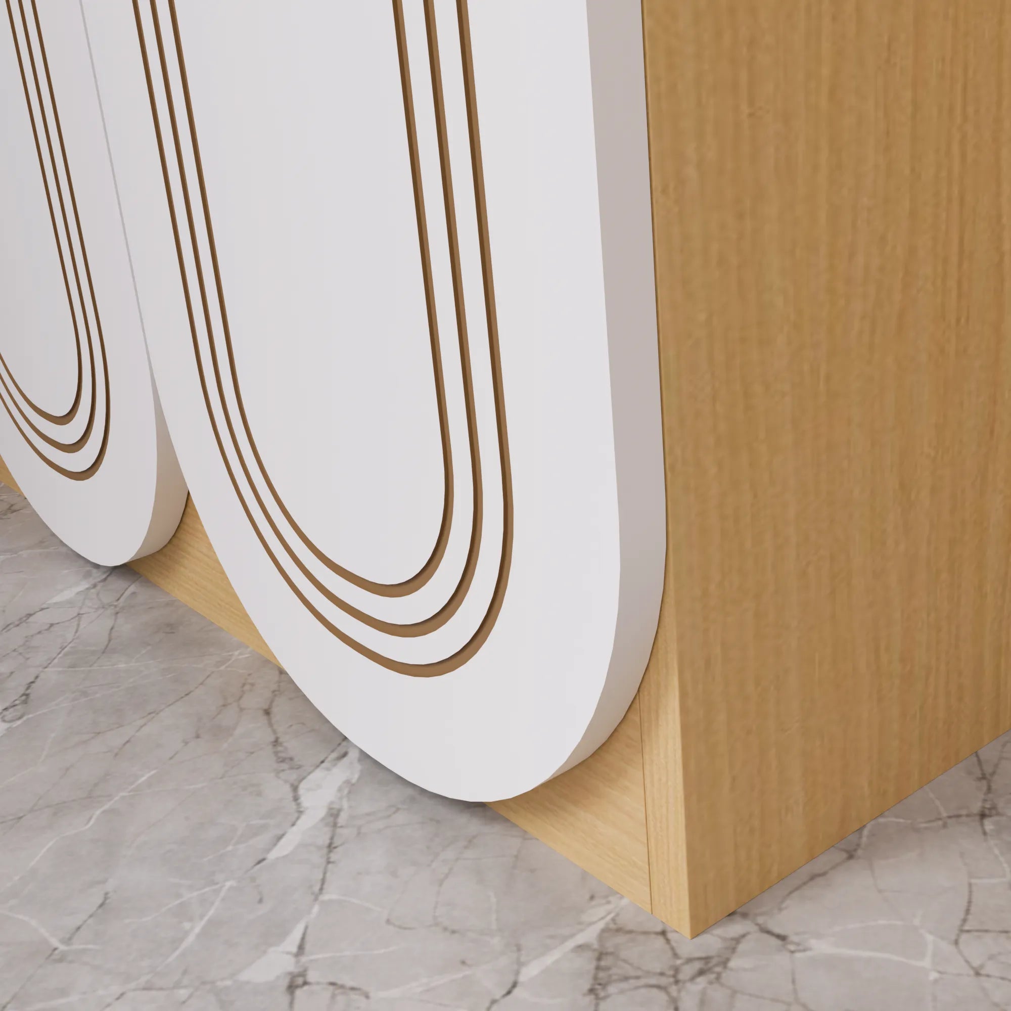 Floor Cabinet (Wooden And White)