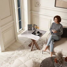 Marble top End table (Brown  And White And Copper)