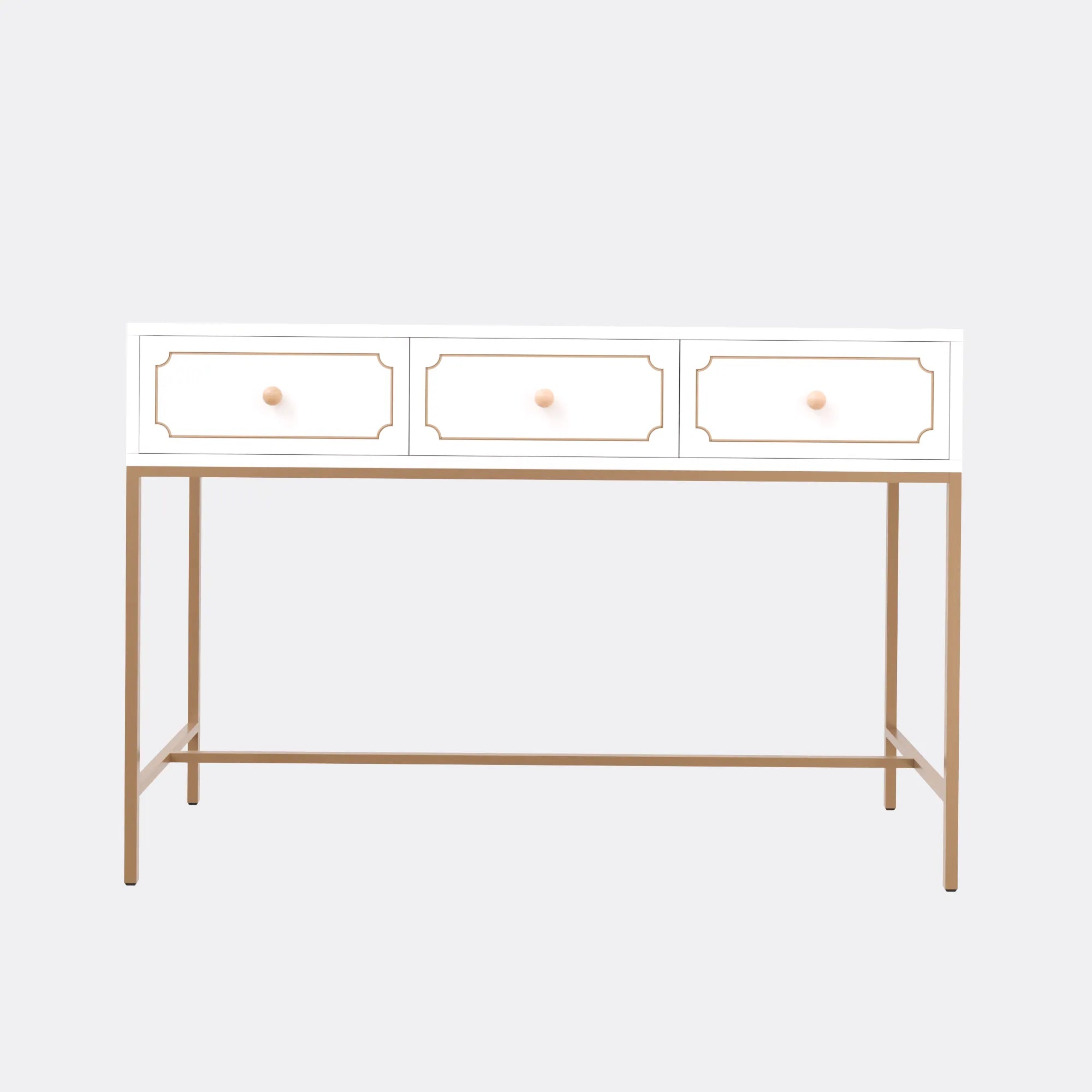 Floor Cabinet (Golden & White)