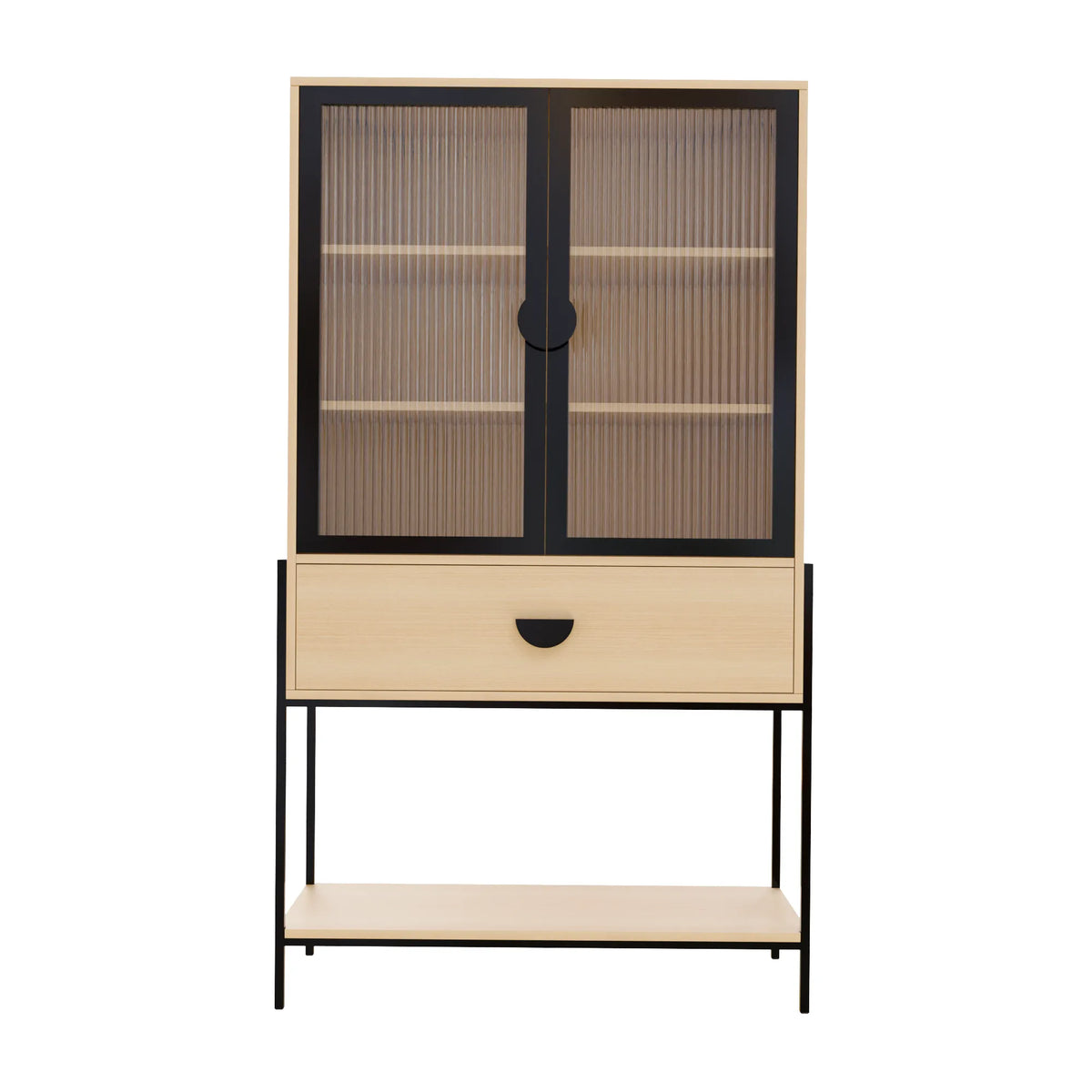 Metal Bar Cabinet (Wooden & Black)