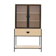 Metal Bar Cabinet (Wooden & Black)