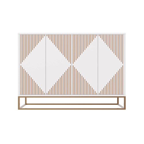 Console Table (Golden And White)