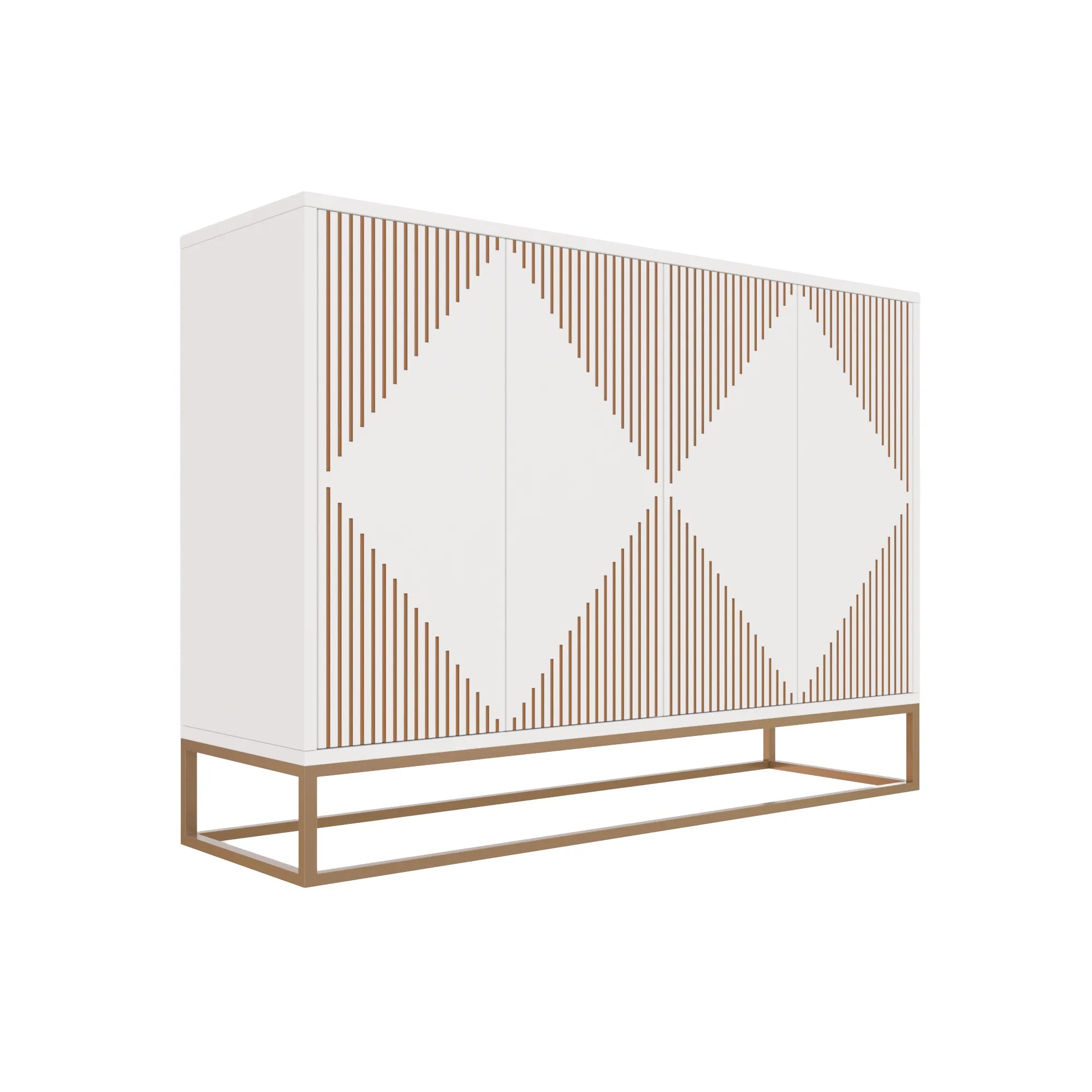 Console Table (Golden And White)