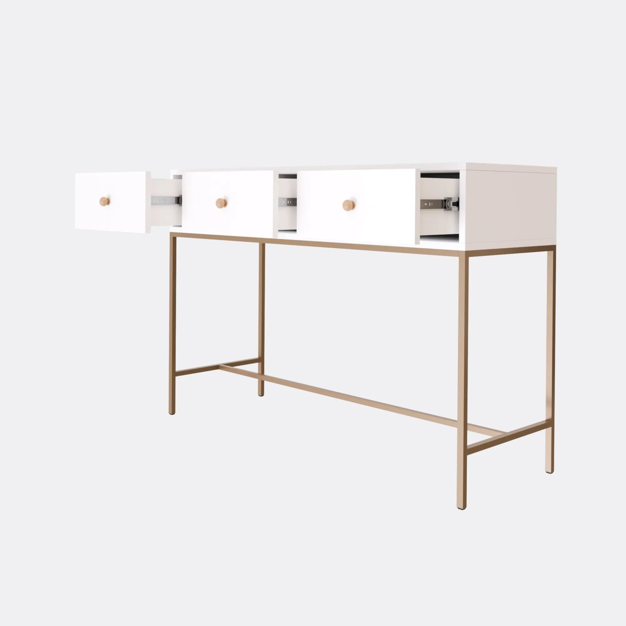 Floor Cabinet (Golden & White)