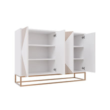 Console Table (Golden And White)