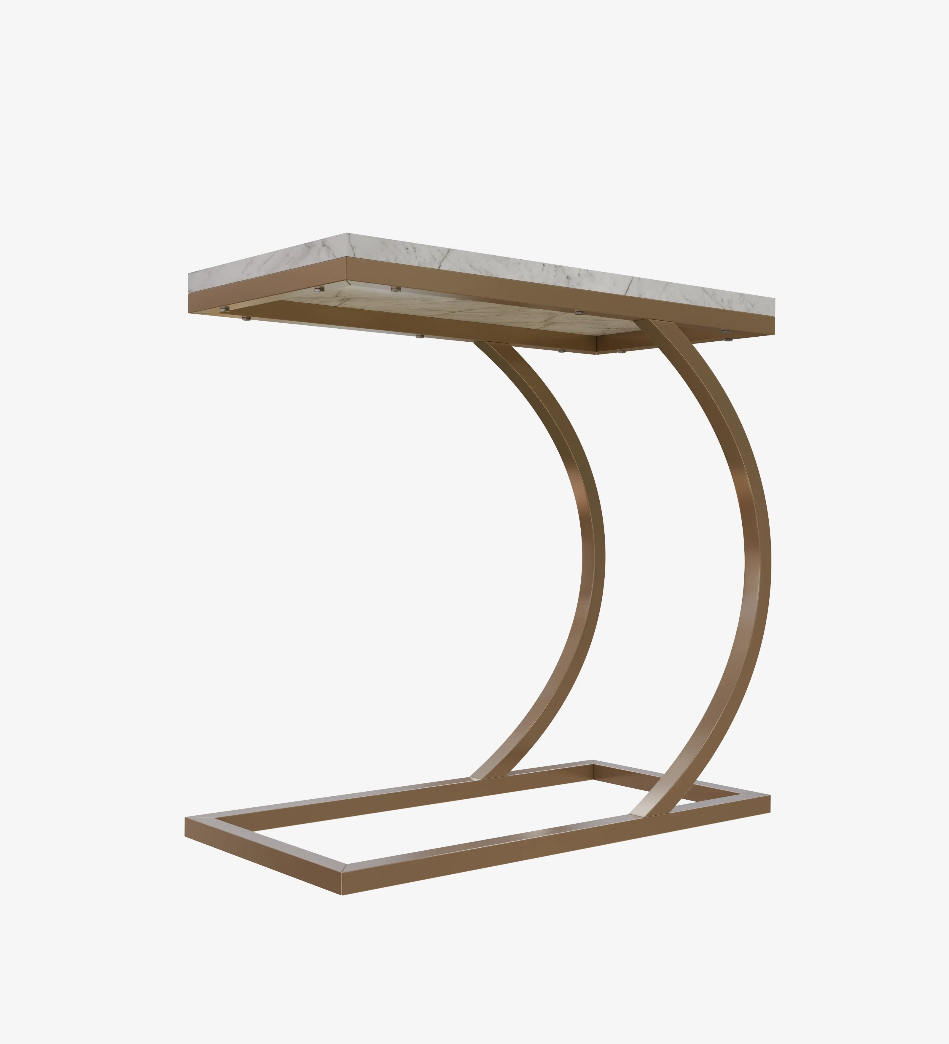 C End Table (Black And White And Golden)