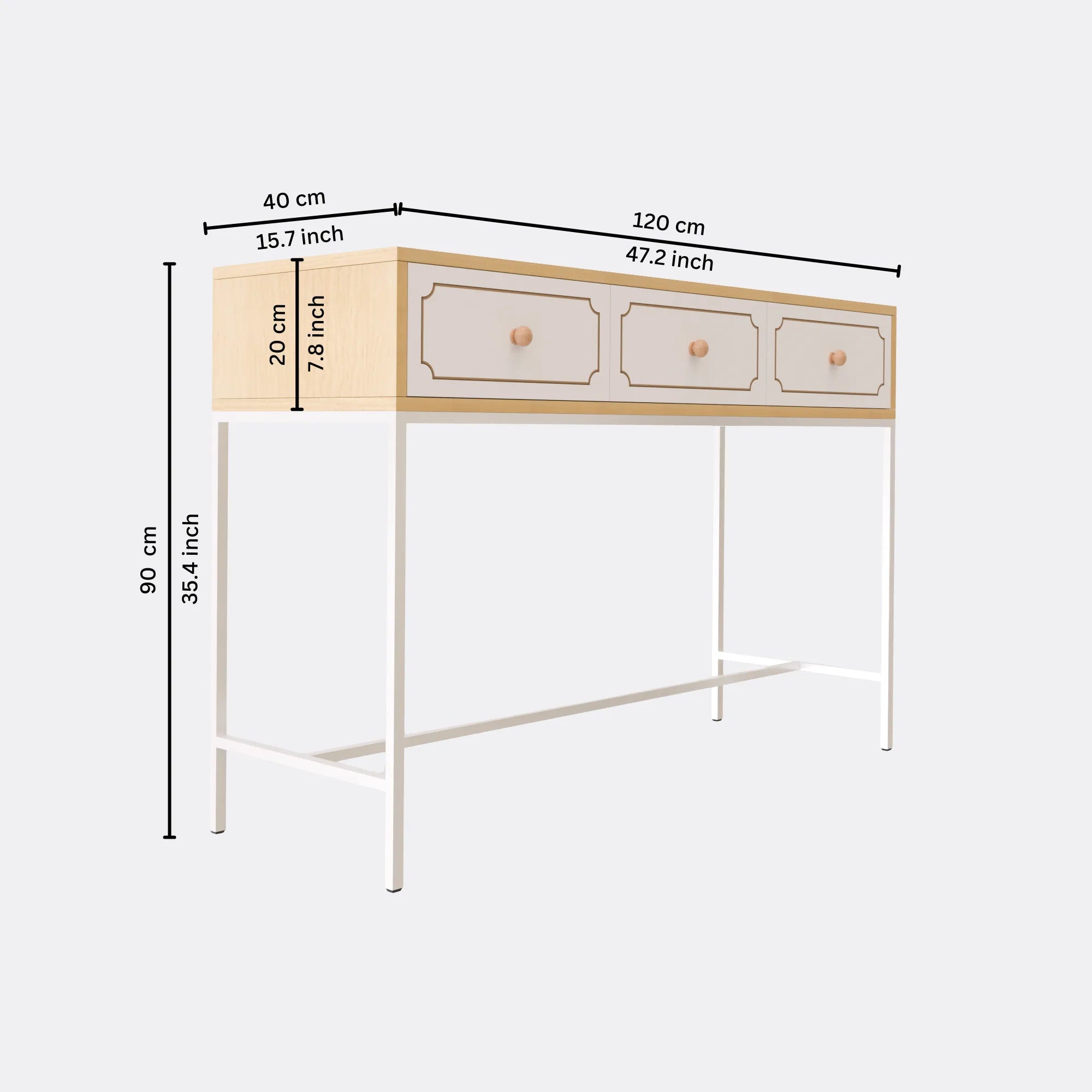 Console Table (Wooden And White)