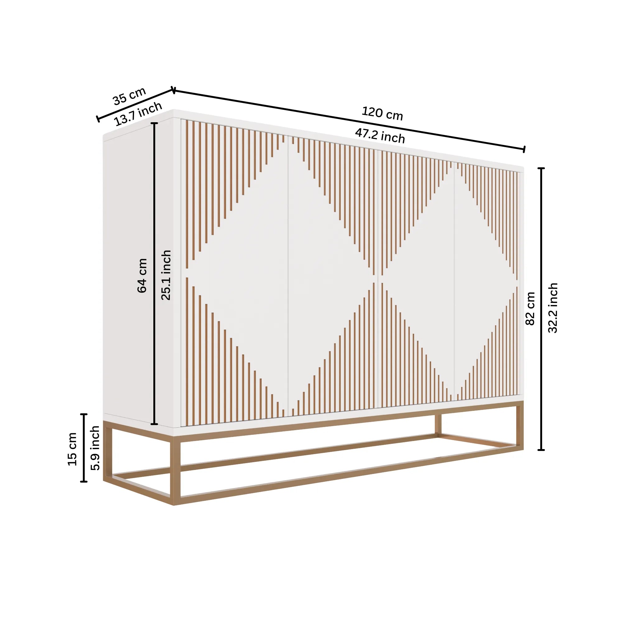 Console Table (Golden And White)