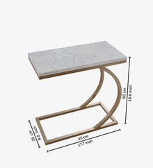 C End Table (Black And White And Golden)