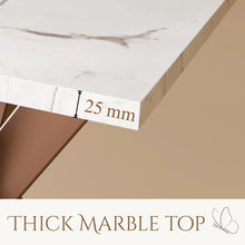 Marble top End table (Brown  And White And Copper)